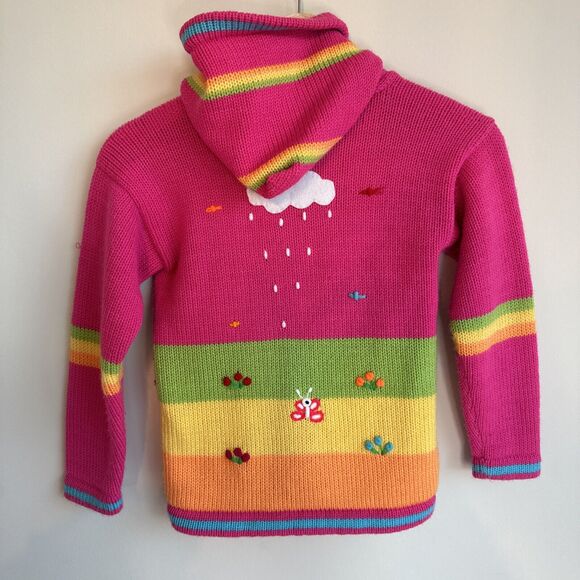 Roseberry Mi Chompita Peruvian Toddler Hooded Full Zip Sweater Hand Embroidered - Picture 6 of 10